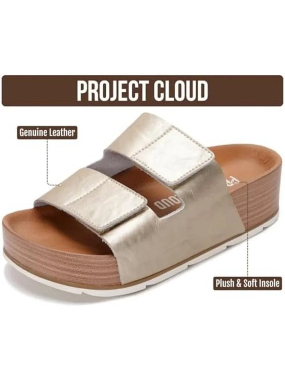 Genuine Leather Platform Sandals for Women - Summer Wedge Shoes, Stylish & Comfy